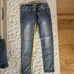 Rock & Roll Women's Distressed Denim Skinny Jeans